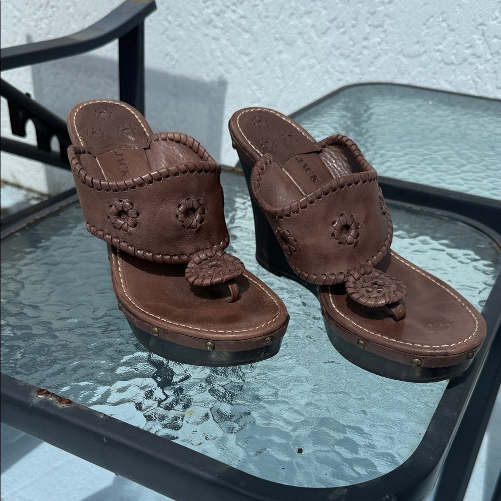 Jack Rodger’s Brown Wedge Sandals